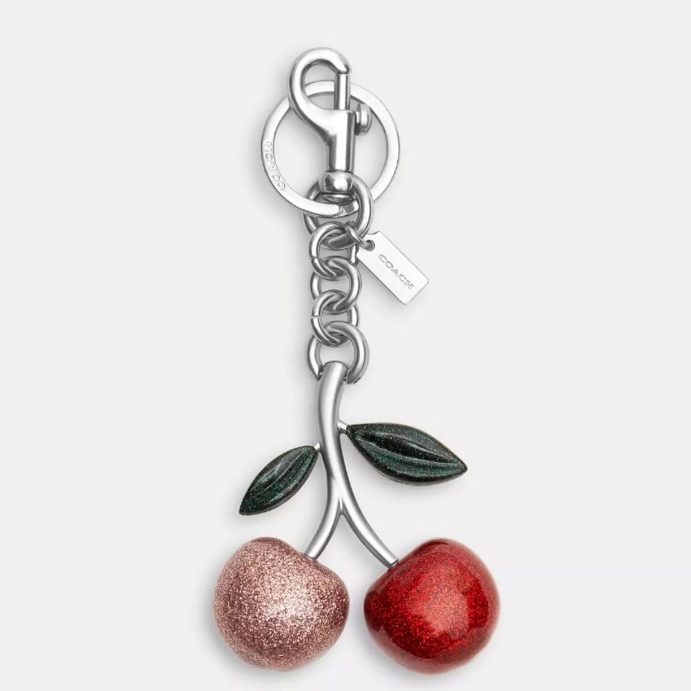 Glitter XL Cherry Bag Charm CR431 Rare Limited Edition New With Tags 🍒🍒